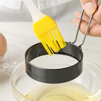 5 ΤΕΜ. Αντικολλητικό δαχτυλίδι παρασκευής τηγανιτών αυγών Στρογγυλό DIY Κουζίνα τηγανιτού αυγού με βούρτσες λαδιού σιλικόνης Αξεσουάρ Εργαλεία μαγειρικής κουζίνας σπιτιού