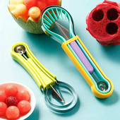 3 viename vaisių drožybos peilis dvigalvis universalus nerūdijančio plieno arbūzų duobkasis vaisių šaukštas kasimo rutulio virtuvės įrankiai