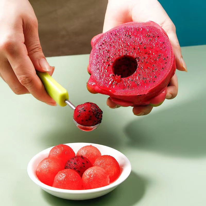 3 viename vaisių drožybos peilis dvigalvis universalus nerūdijančio plieno arbūzų duobkasis vaisių šaukštas kasimo rutulio virtuvės įrankiai