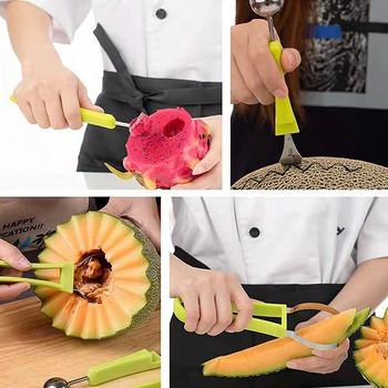 1 τεμ. Διακοσμητικό μαχαίρι κοπής από ανοξείδωτο ατσάλι Φρούτα λαχανικών Κόφτης φρούτων Διακοσμητής φρούτων Dig Spoon Σετ εργαλείων κοπής φρούτων