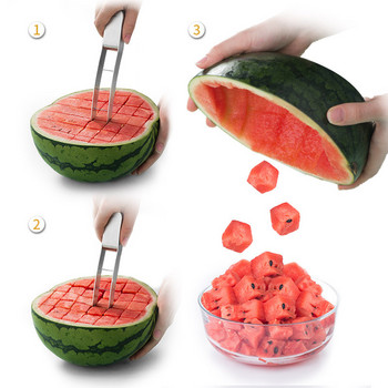 Καρπούζι Κόφτης Κουζίνας Καρπούζι Πεπόνι κοπής τεχνούργημα 304 Ανοξείδωτο ατσάλι Gadgets Salad Fruit Slicer Cutter