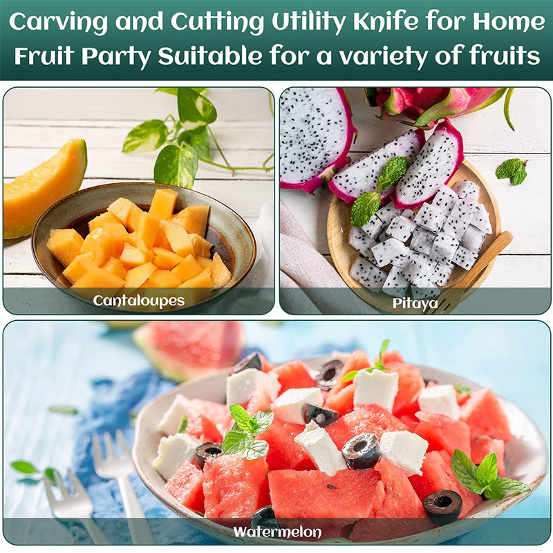 Arbūzų pjaustyklė 2 viename arbūzų šakučių pjaustyklė nerūdijančio plieno vaisių šakutė Daugiafunkcė vaisių šakutė pjaustymo peilis virtuvės prietaisai
