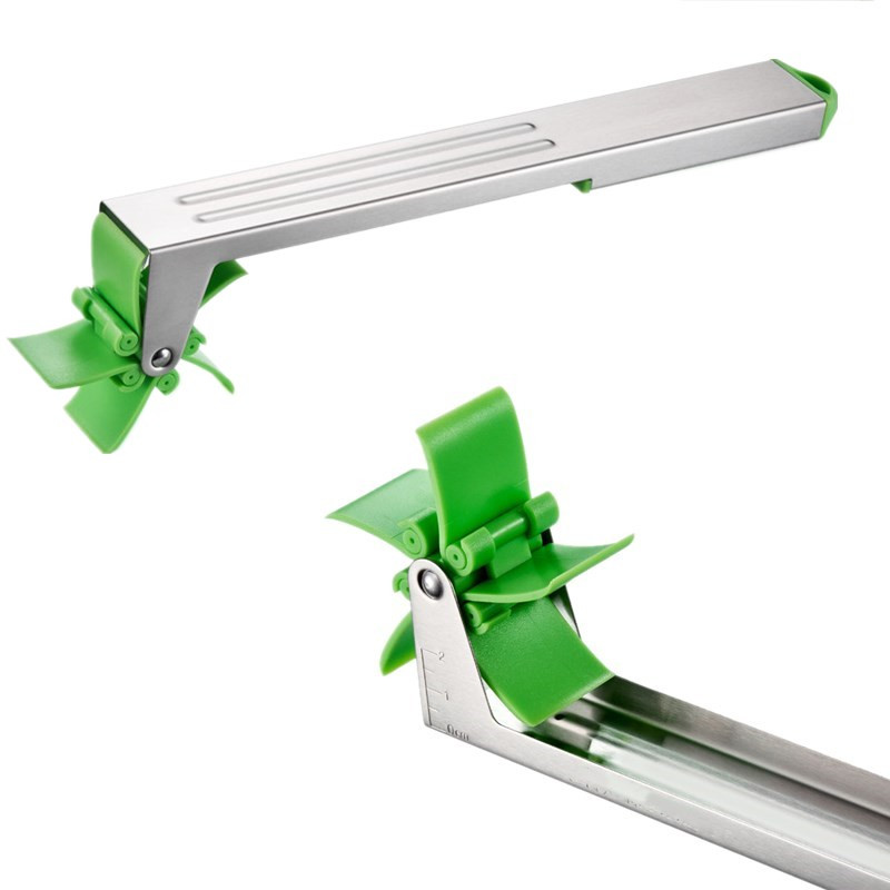 Arbūzo vėjo malūno pjaustyklė Originalus automatinis nerūdijančio plieno meliono kubelio peilis Linksmas vaisių ir daržovių salotų greito pjaustymo įrankis