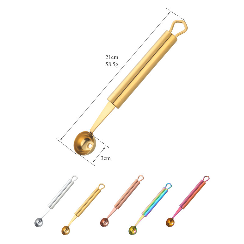 Višenamjenski rezač lubenice od nehrđajućeg čelika Digger Žlica za voće Loptice za sladoled Sorbet Loptica Alat za kuhanje Kuhinjski gadgeti