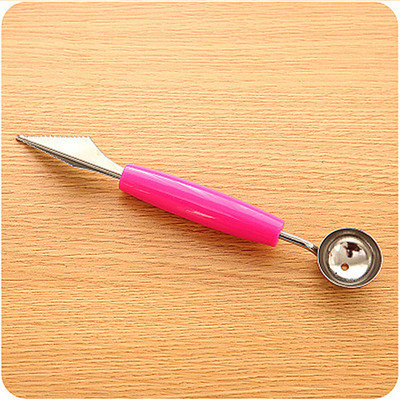 2 u 1 voćni pladanj Nož za rezbarenje voća Žlica za vađenje voća Lopta za kremu Žlica DIY alat za rezbarenje voća Kuhinjski gadgeti