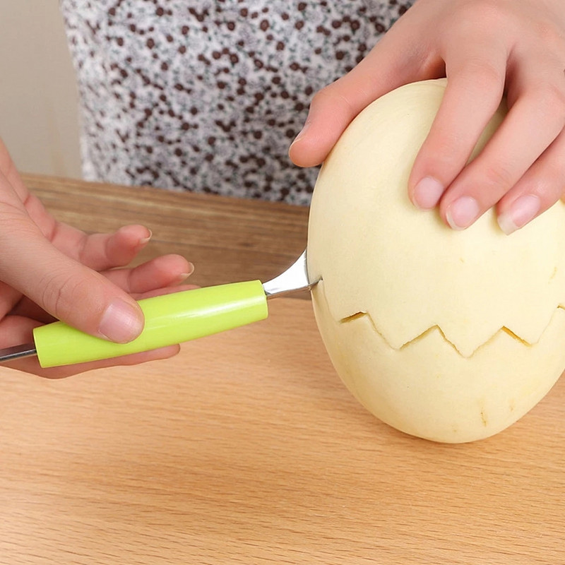 2 u 1 voćni pladanj Nož za rezbarenje voća Žlica za vađenje voća Lopta za kremu Žlica DIY alat za rezbarenje voća Kuhinjski gadgeti