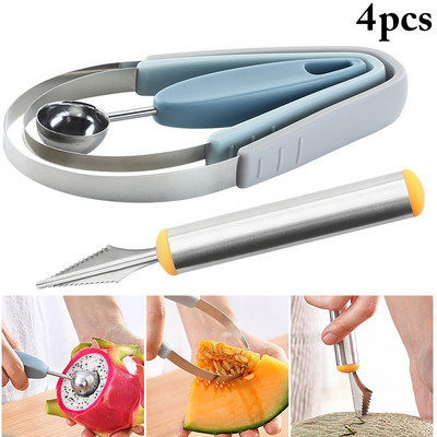 Novi kuhinjski dodaci 3 u 1 lopatica za voće Višenamjenska žlica za voće Baller Alati za voće s rezačem Kuhinjski dodaci