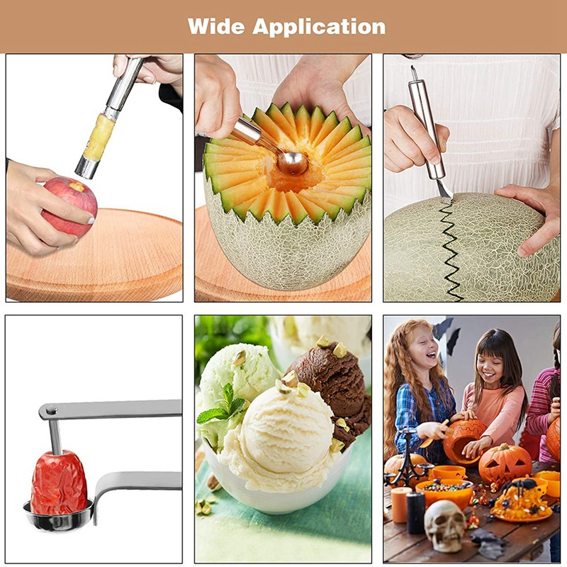 6 vnt Jalapeno pipirų šerdies įrankiai, nerūdijančio plieno vaisių ir daržovių šerdis, vyšnių kauliukų cukinijų šerdis