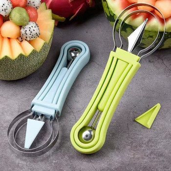 Нов декоративен режещ нож за зеленчуци и плодове от неръждаема стомана Резачка за плодове Декоратор за плодове Dig Spoon Комплект инструменти за рязане на плодове