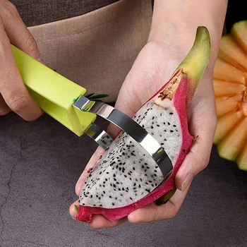 Нов декоративен режещ нож за зеленчуци и плодове от неръждаема стомана Резачка за плодове Декоратор за плодове Dig Spoon Комплект инструменти за рязане на плодове