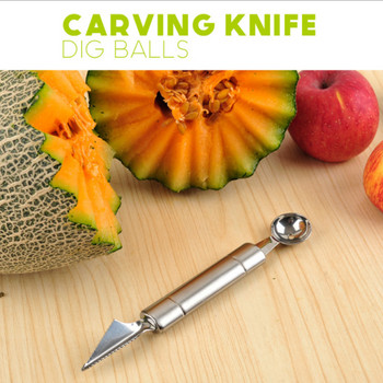 Асортимент от плодове Комплект ножове за дърворезба Топка за рендосване на пъпеш Лъжица за сладолед Диня Кухненски джаджи Фитинги Инструменти за нарязване