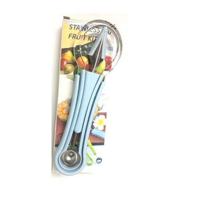 3 u 1 set alata za voće od nehrđajućeg čelika Lopatica za uklanjanje sjemenki za voće Rezač za voće i povrće Gulitelj za kopanje voća Separator pulpe
