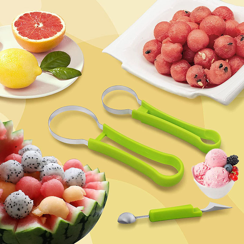 3 u 1 set alata za voće od nehrđajućeg čelika Lopatica za uklanjanje sjemenki za voće Rezač za voće i povrće Gulitelj za kopanje voća Separator pulpe