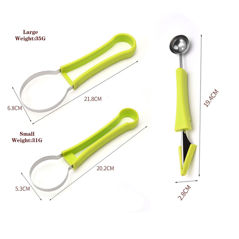 3 u 1 set alata za voće od nehrđajućeg čelika Lopatica za uklanjanje sjemenki za voće Rezač za voće i povrće Gulitelj za kopanje voća Separator pulpe