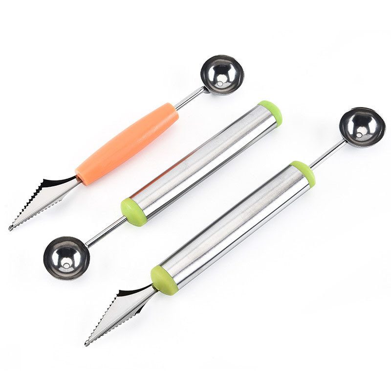 1 ks ovocný tanier, krájač, nôž na rezbárstvo, lyžica na zmrzlinu, DIY nástroj na rezbárstvo ovocia, krájač melónu, krájač ovocia