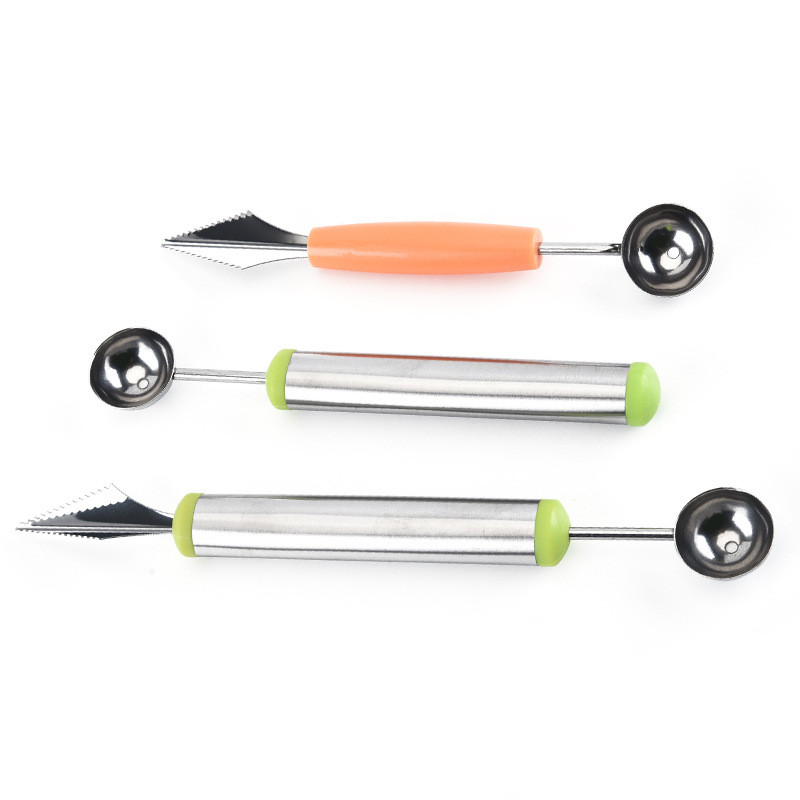 1 ks ovocný tanier, krájač, nôž na rezbárstvo, lyžica na zmrzlinu, DIY nástroj na rezbárstvo ovocia, krájač melónu, krájač ovocia