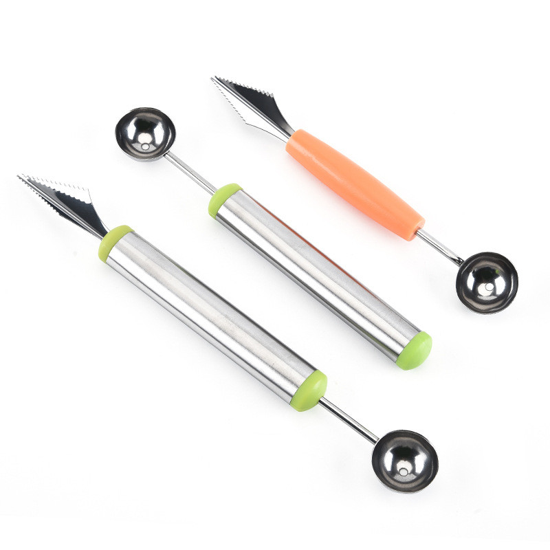 1 ks ovocný tanier, krájač, nôž na rezbárstvo, lyžica na zmrzlinu, DIY nástroj na rezbárstvo ovocia, krájač melónu, krájač ovocia