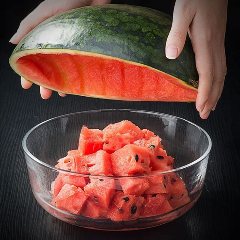 Arbūzų pjaustyklė Nerūdijančio plieno Arbūzo peilis Vaisių meliono kubelių pjaustymo įrankiai Rankinis vaisių skustukas Virtuvės prietaisai