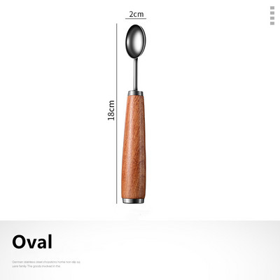 Ručka od mahagonija od nehrđajućeg čelika Nož za rezbarenje voća Žlica za voće Lopta za kopanje Žlica za lubenicu Žlica za sladoled Kućni gadgeti