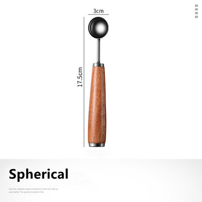 Ručka od mahagonija od nehrđajućeg čelika Nož za rezbarenje voća Žlica za voće Lopta za kopanje Žlica za lubenicu Žlica za sladoled Kućni gadgeti