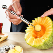 Kūrybinis vaisių pjaustytuvas nerūdijančio plieno vandens meliono kamuoliukų kasimo kaušeliai pasidaryk pats vaisių lėkštės drožimo peilių rinkinys