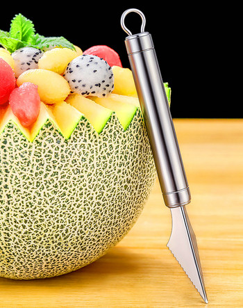 Σετ μαχαιριών σκαλίσματος Creative Fruit Cutter από ανοξείδωτο ατσάλι με μπαλάκια καρπούζι για σκάψιμο DIY Πιατέλα φρούτων