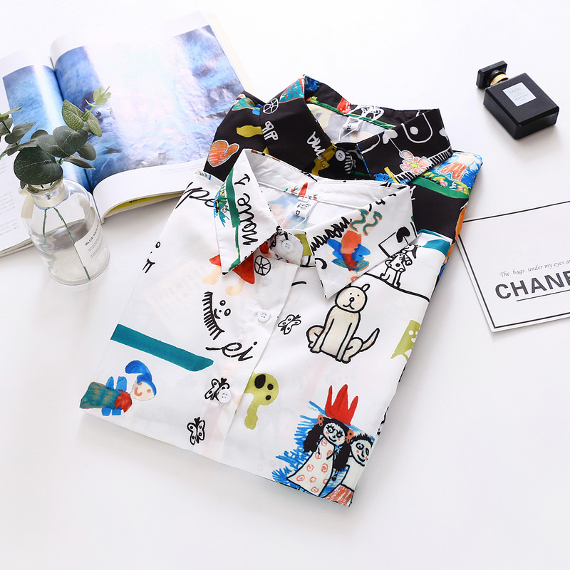 2020 m. pavasario naujieji moteriški piešiniai, piešiniai, piešiniai iš šifono rudeninė palaidinė ilgomis rankovėmis balti marškiniai vintažiniai laisvi viršutiniai moteriški palaidiniai Feminina Blusa T9D74