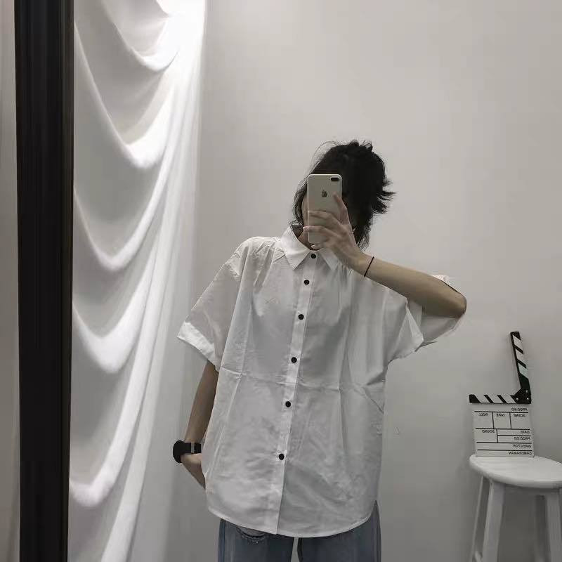 Bluze Košulje s tri četvrtine rukava Ženske ljetne jednobojne Ulzzang crna gornja odjeća Topovi za sve kombinacije Retro ženska moda Studenti