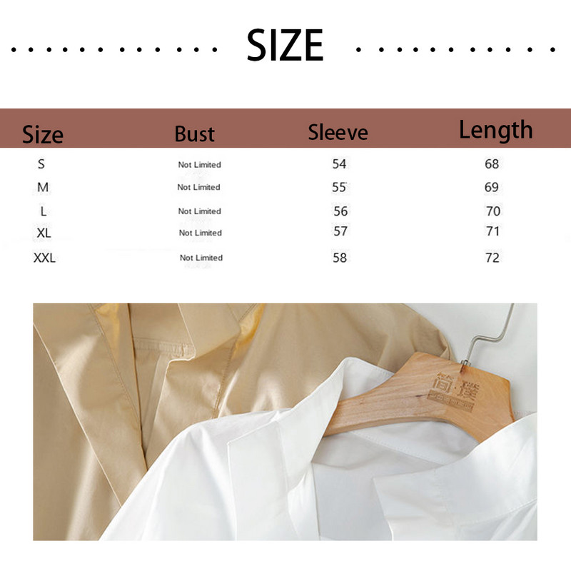 Cămașă de toamnă din bumbac cu mâneci 7/4 Cămașă albă cu guler larg de damă bluză la modă și elegantă