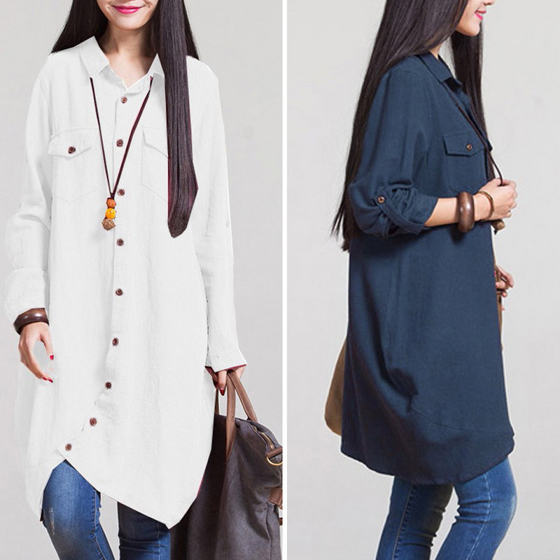 „EaseHut Plus Size“ moteriškos vintažinės lininės palaidinės ilgomis rankovėmis Moteriški marškiniai Moteriški laisvalaikio marškiniai, ilgi viršūnės, kišeninės sagos, 5XL