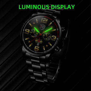 Часовници за мъже Бизнес луксозен кварцов ръчен часовник от неръждаема стомана Модна мъжка спортна гривна Светещ часовник reloj hombre