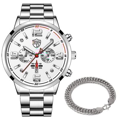 Meeste käekellad Äri luksuslik roostevabast terasest kvartskäekell Mood meeste spordikäevõru helendav kell kell reloj hombre