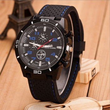 Αθλητικό ανδρικό ρολόι σιλικόνης μόδας Classic πολυτελές αγωνιστικό επαγγελματικό καντράν Casual Quartz Ανδρικό ρολόι Δώρα για άνδρες