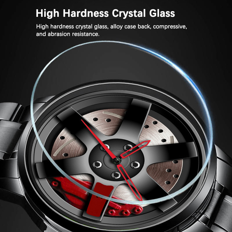 Modni automobilski sat s glavčinom kotača za muškarce Sportski kvarcni ručni sat Luksuzni satovi s remenom od nehrđajućeg čelika i kože Dropshipping