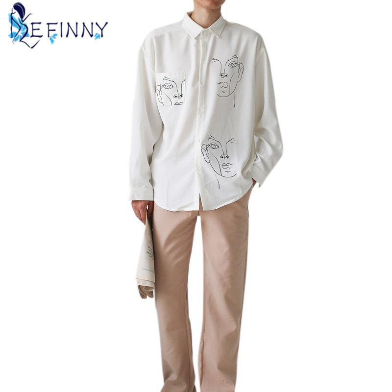 2021 m. Nauji vasariniai palaidiniai marškinėliai, moteriški medvilniniai veido marginimai pilnomis rankovėmis ilgomis rankovėmis, moteriški viršutiniai moteriški drabužiai