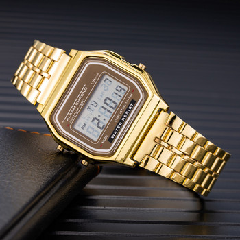 Модни цифрови мъжки часовници Луксозна гривна с връзка от неръждаема стомана Каишка за ръчен часовник Бизнес електронен мъжки часовник Reloj Hombre
