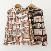 Proljeće 2020., ženske bluze, vintage ulična odjeća, ležerna labava, rastezljive elastične košulje, košulja dugih rukava s otvorenim ovratnikom