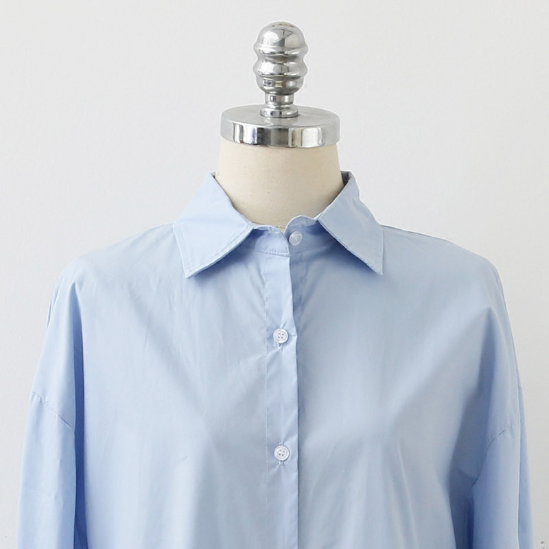 Dugačka bluza Ženske 2019. Ležerne nepravilnog poruba Puni dugi rukavi Spuštena ramena Opuštene pamučne bijele majice Ženske kratke majice plave košulje