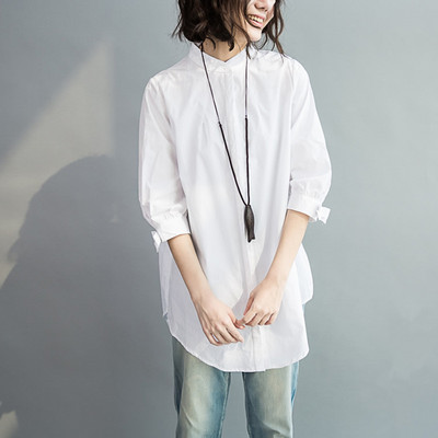 Cămăși pentru femei, cu mâneci bufante, cu jumătate de mânecă, supradimensionate, bluză mare, largi, guler cu fundă, topuri, îmbrăcăminte din bumbac pentru femei