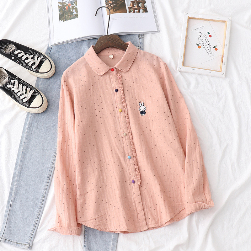 HSA Vintage Embroidery Lillelised pluusid Naiste Särgid 2021 Kevadine Lõngapluus Valge Jänese Armsad Pikkade Varrukatega Särgid Armsad