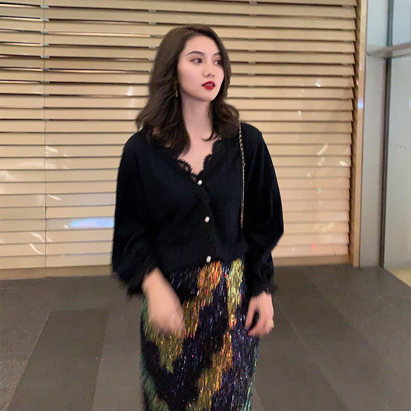 Bluze Femei Haine cu decolteu în V Cămașă cu nasturi Se potrivește estetic șic Popular stil coreean Farmecul Classy Feminino Slim Ins Casual