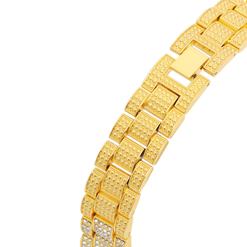 RELOGIOSLAND Férfi üzleti kvarcóra gyémánttal divatos karszalag egyszerűbb vízálló órával