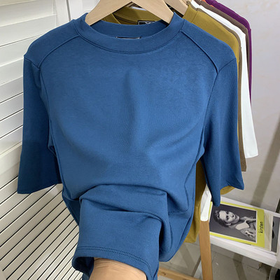 Ежедневна дамска блуза с 3/4 ръкави и овално деколте