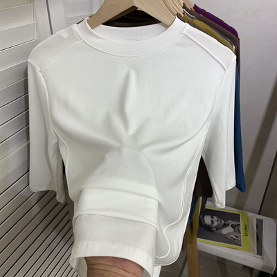 Ежедневна дамска блуза с 3/4 ръкави и овално деколте