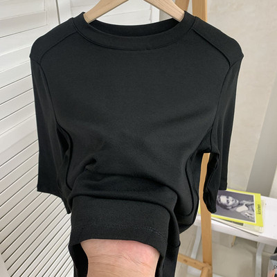 Ежедневна дамска блуза с 3/4 ръкави и овално деколте