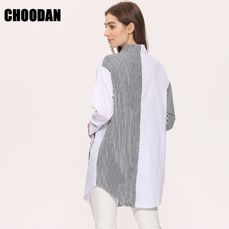 Ženska duga bluza Košulja dugih rukava 2018 Nova moda Ljeto Jesen Crtani miš Miš sa šljokicama Prugasti gornji dijelovi široke ležerne ženske tkanine