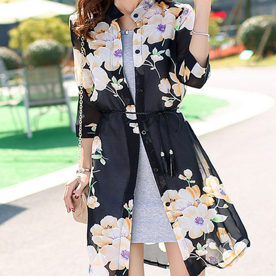 Ljeto 2020. Novi šifon Ženska odjeća za zaštitu od sunca Ženski dugi kardigan za plažu Divlji print Spajanje Tanka odjeća 3555