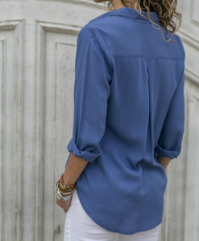 Šifoonist pluus Suuremõõdulised pikkade varrukatega naiste pluusid, topid, kraega, täiskontorisärk, vabaaja top Blusas, suur suurus 8XL 7XL