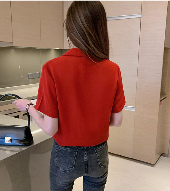 Ljeto 2020. Nova ženska šifonska bluza u korejskom stilu s urezima, dvostruka košulja kratkih rukava, široke majice T04707K