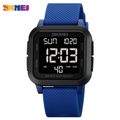 SKMEI Fashion 5Bar Cronometru Impermeabil Ceasuri de mână Digitale pentru bărbați Ceas de sport cu numărătoare inversă multifuncționale Ceas sport pentru bărbați